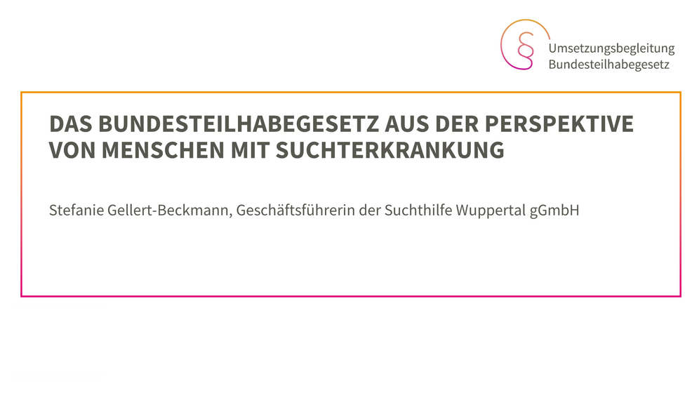 Video-Vorschau Das BTHG aus der Perspektive von Menschen mit Suchterkrankung