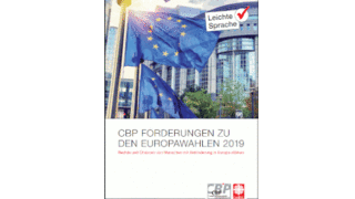 Titelseite der CBP-Forderungen zur Europawahl 2019